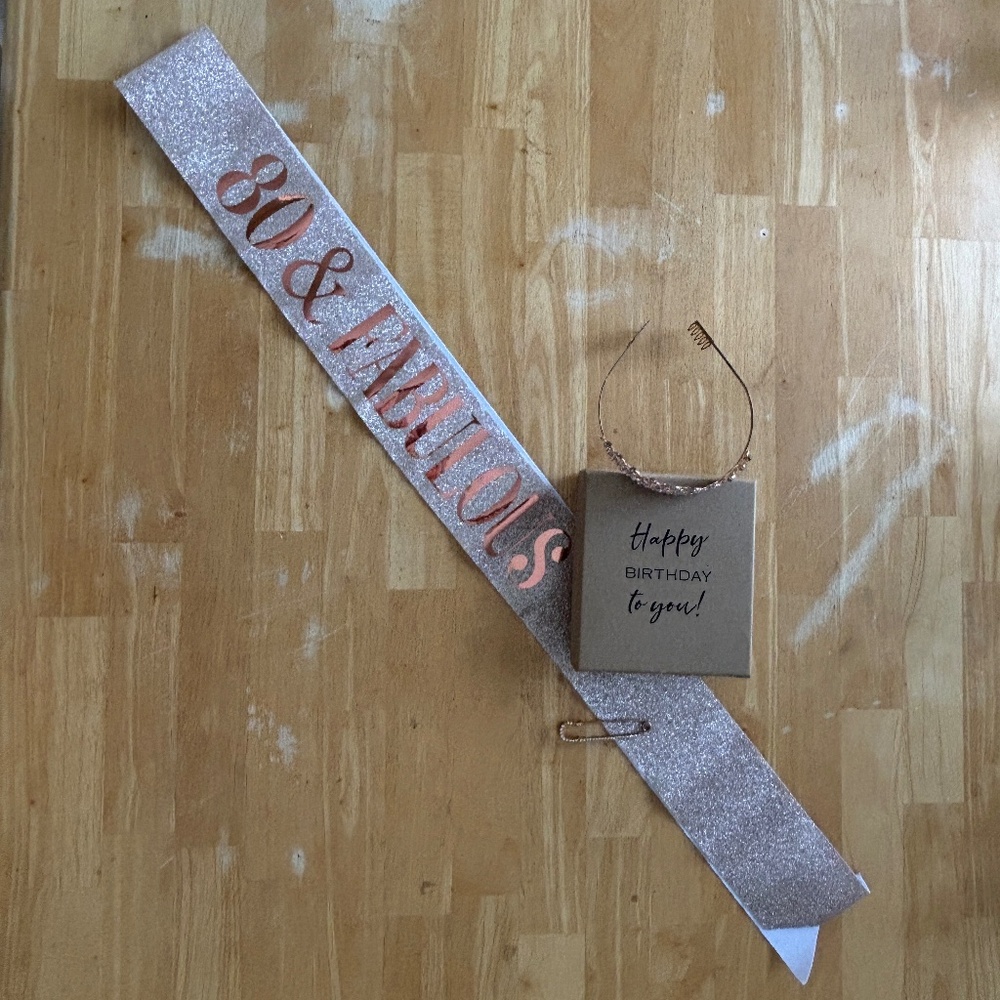 80th Birthday Tiara and Sash